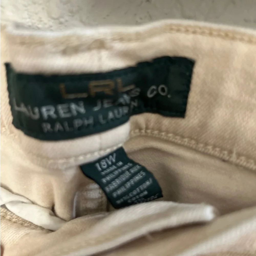Lauren Ralph Lauren Women’s Cream Jeans Straight Leg‎ Classic Denim 18W